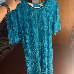 Laurence Kazar Vintage Sequin Evening Dress